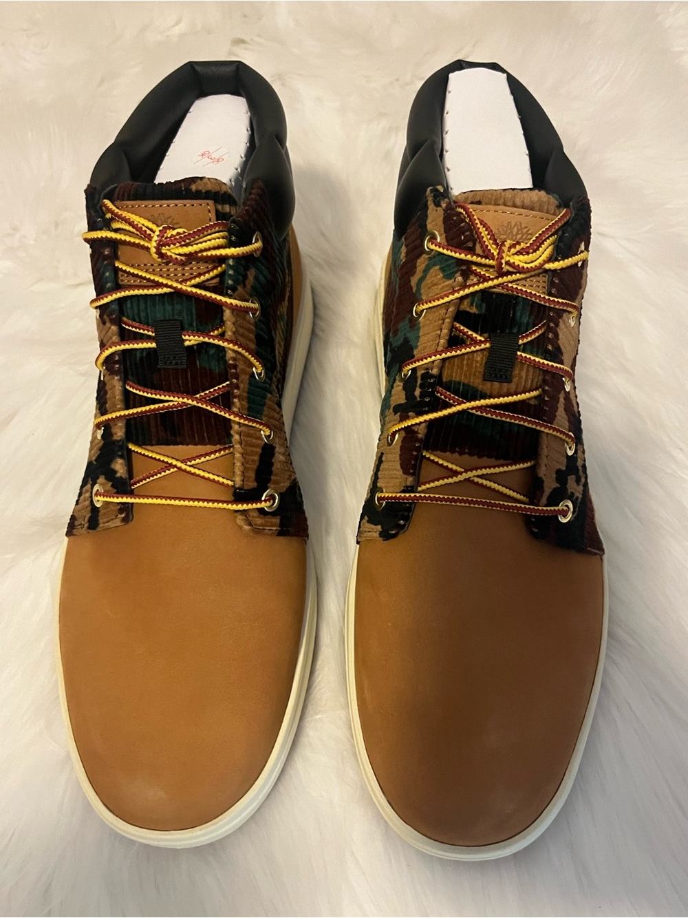 Timberland Davis Square Chukka Boots Men’s 11.5 Wheat Leather & Fatigue Camo New - Picture 7 of 11